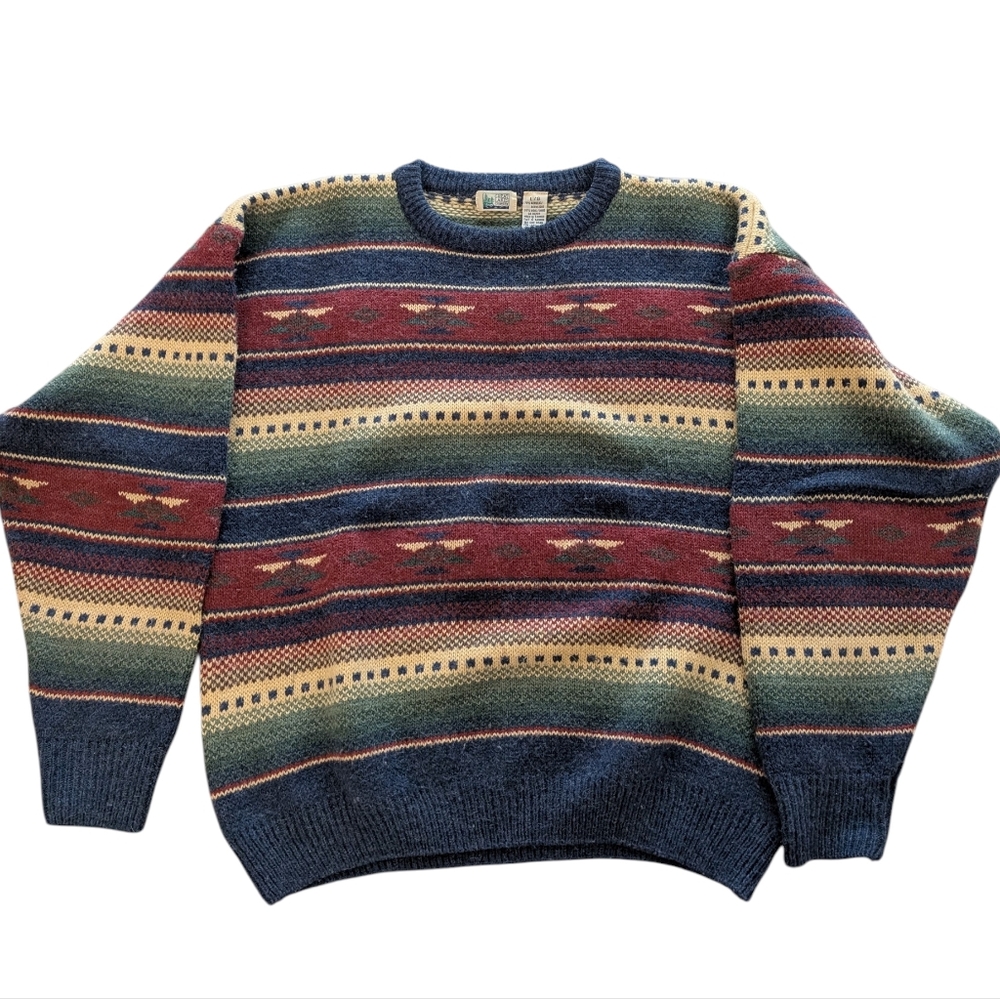 Vintage | Southwestern Pattern Knit Crewneck Sweater 90s